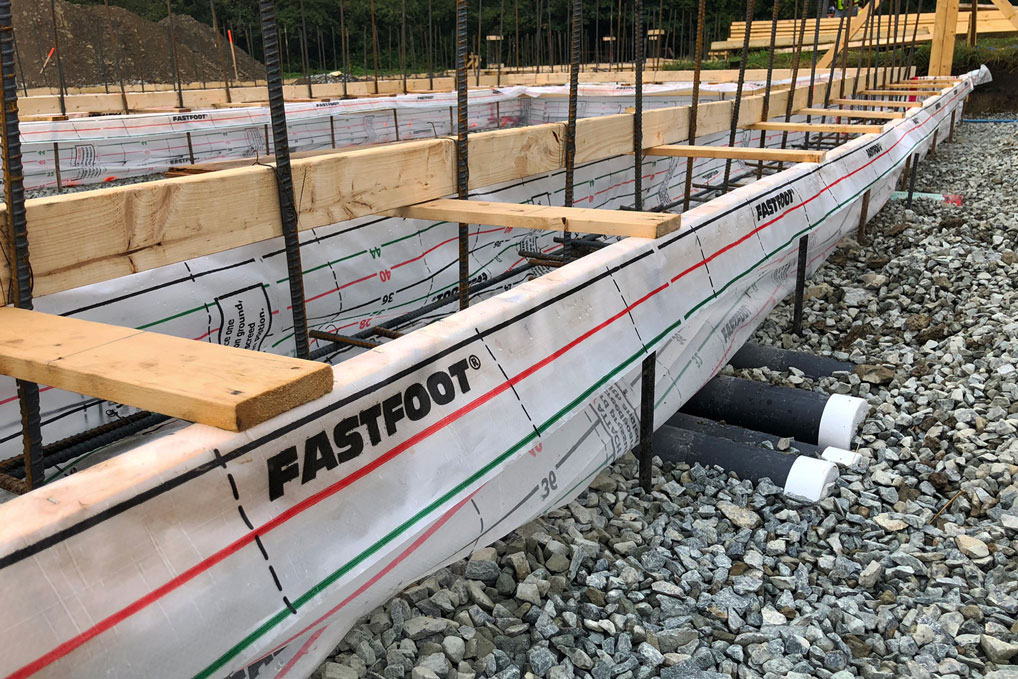 Overview of footings before concrete