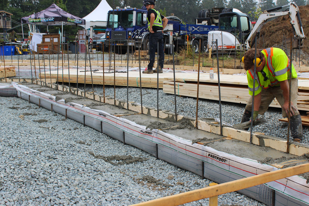 Screeding the concrete