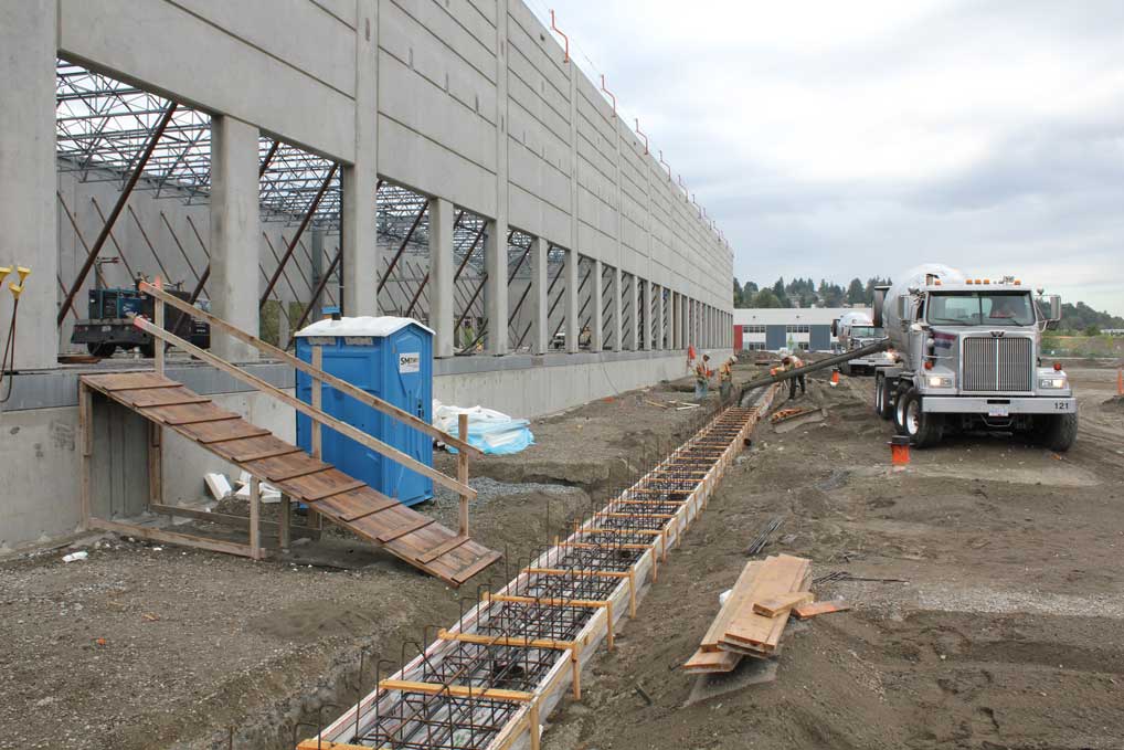 Beginning the pour