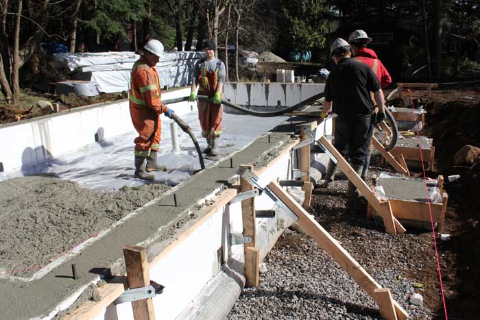 Pouring the Bunk House skim coat