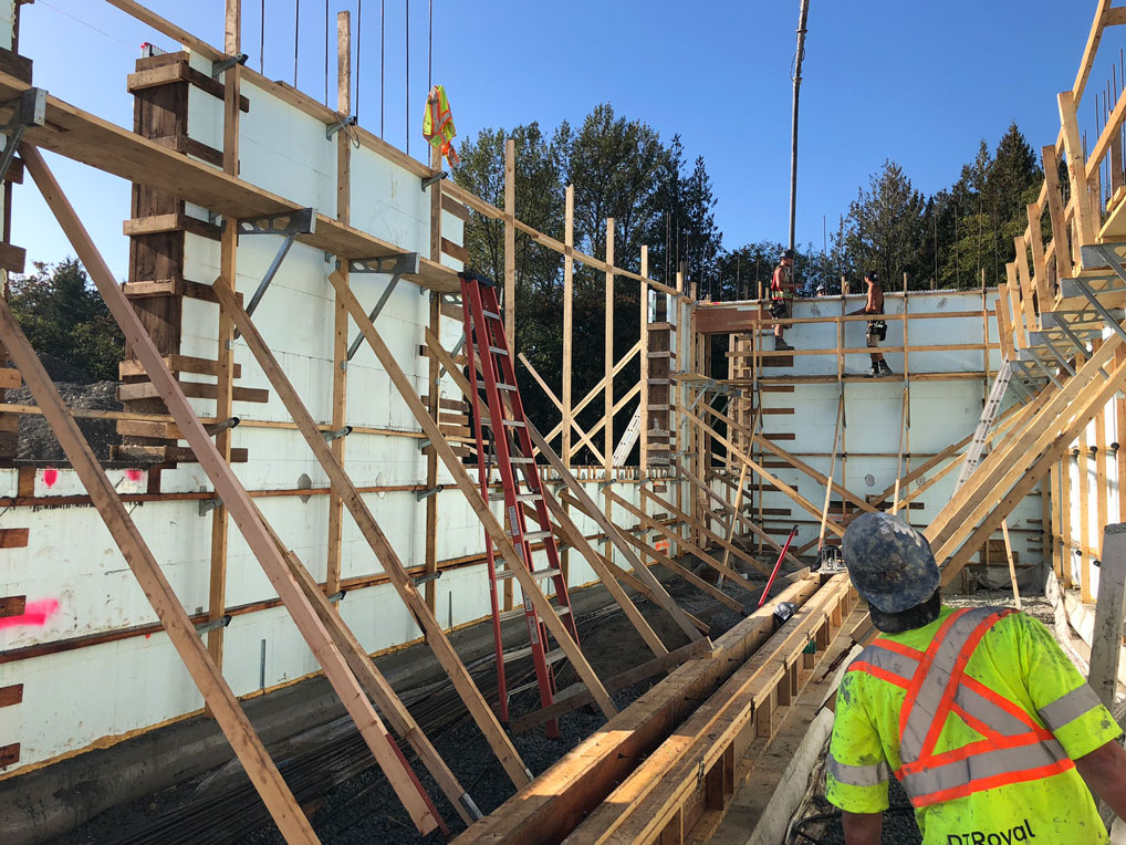 First pour of ICF walls